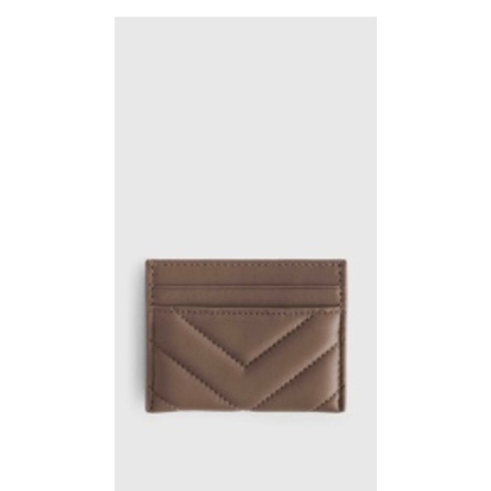 Quince tan leather card case